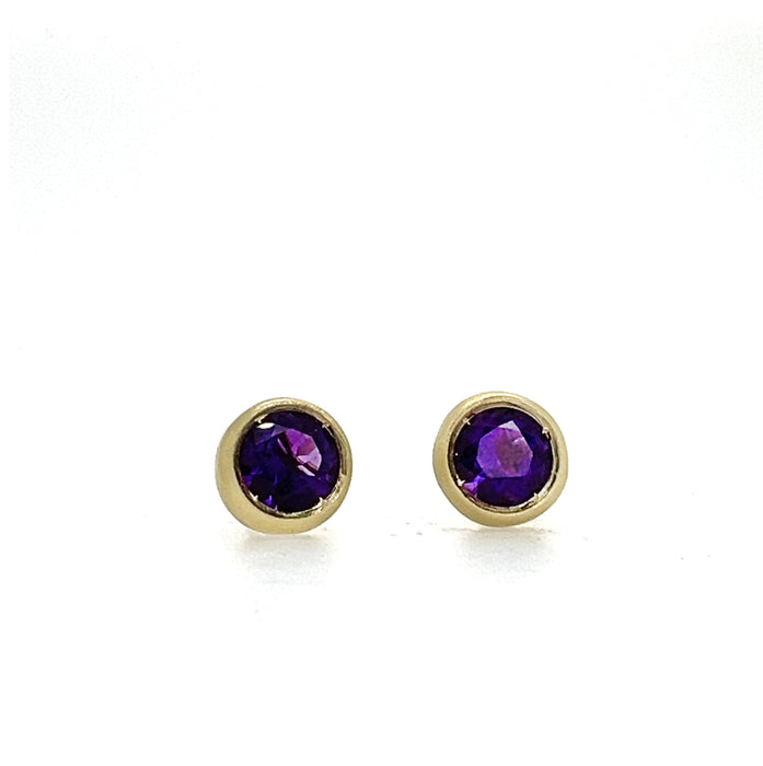 Little Star Earrings with Amethyst in 14K Fairmined Green Gold