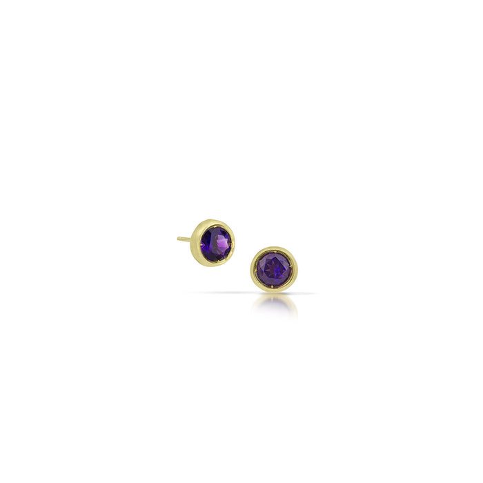 Little Star Earrings with Amethyst in 14K Fairmined Green Gold