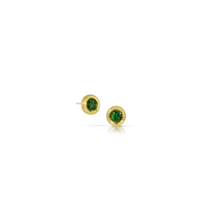 Little Star Earrings with Green Tourmaline in 18K Fairmined Green Gold