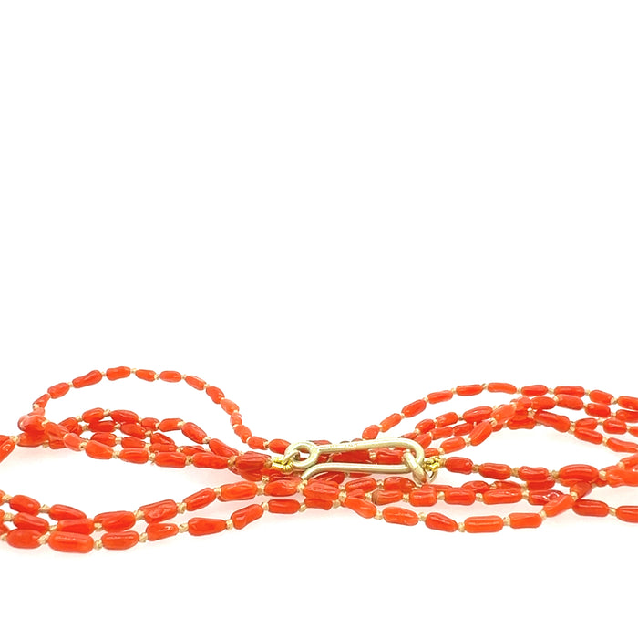 Coral Necklace with 14K Green Gold Clasp